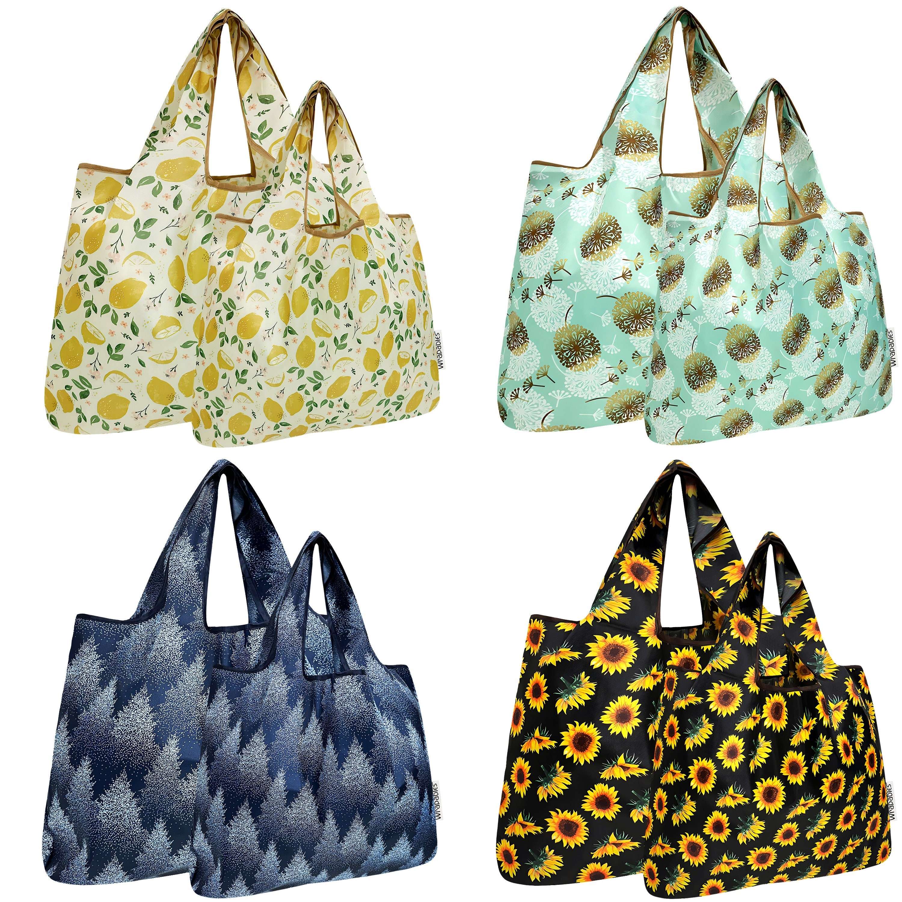 Wrapables 2 Pack Large Small Nylon Reusable Grocery Bags Foldable Eco Friendly Shopping Bag Market Tote Bag Cute Tote Bag Etsy