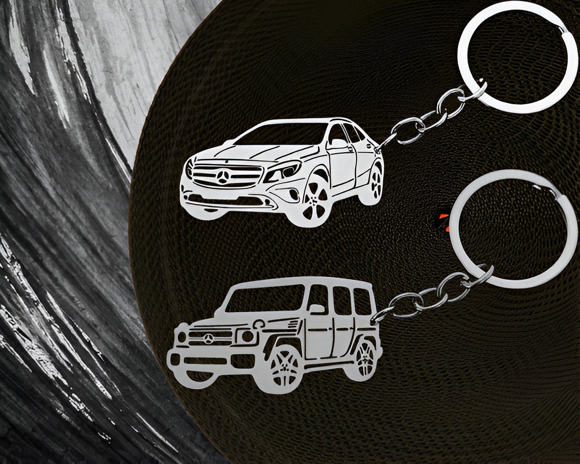 Black Pu Leather Drop Keyring For Mercedes Benz Car Logo Key Ring