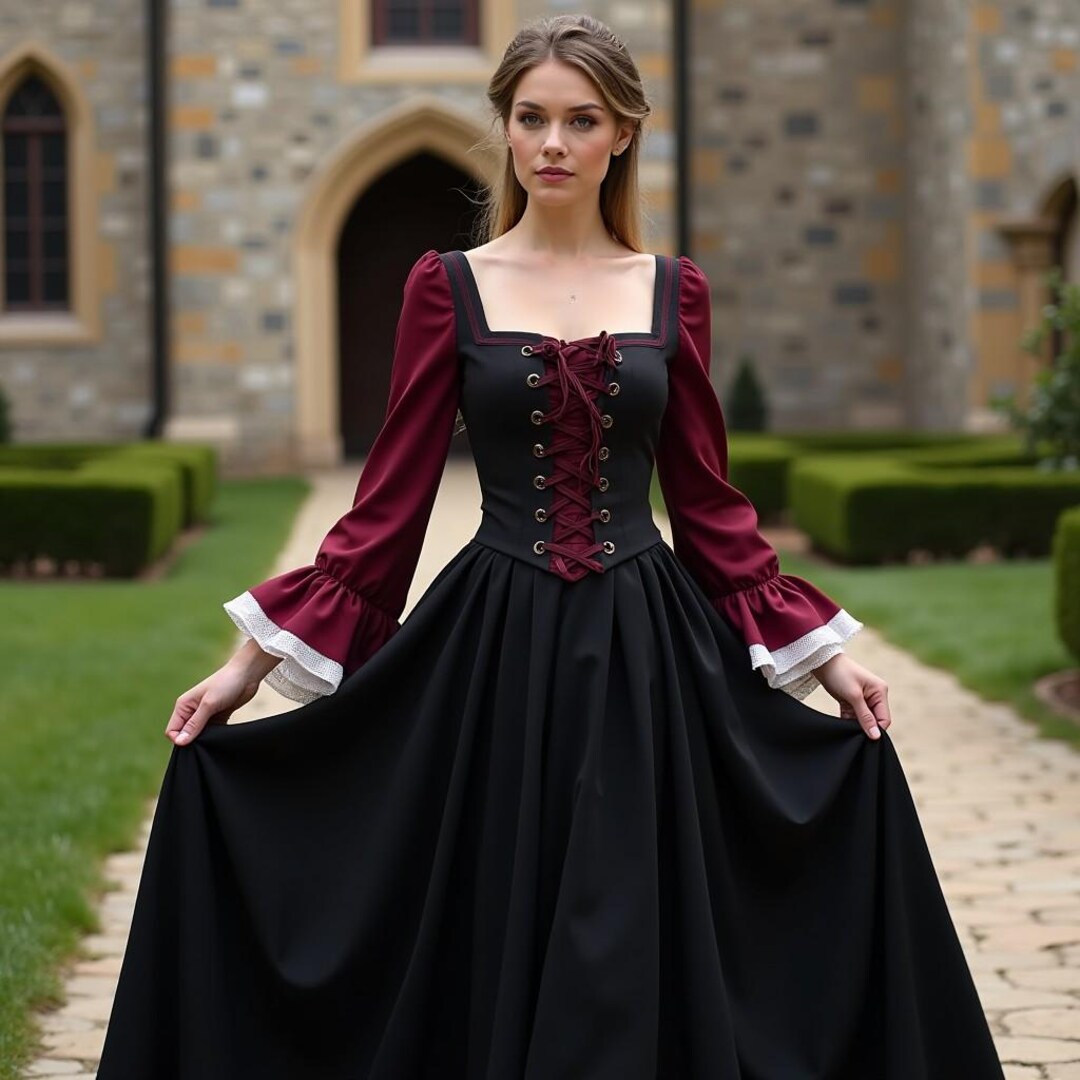 FLARE SLEEVE LONG ROBE RENAISSANCE ROMANCE