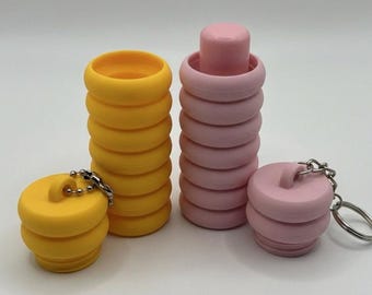 Lip Balm Holder Keychain | 3D Printed Chapstick Case | Retro Bubble Design
