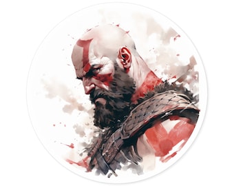 Kratos Watercolor Art - God of War Sticker