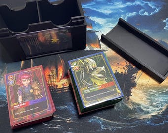 3D-utskriven TCG-låda med dubbla kortlekar: Rymmer 2x 60+ kort med sleeve (stor)