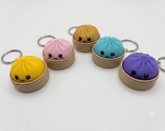 3D-utskriven Dumpling Clicker-nyckelring | Bao Bun fidgetleksak, stresslindring på skrivbordet