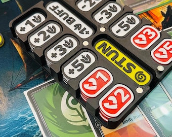 Riftbound TCG Token Set & Magnetic Case | 3D Printed Gameplay Counters | Stun, Buff, Damage | Custom Colors