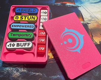 Riftbound TCG Tokens Abilities, Keyword and Buffs Set | 3D Printed Sliding Case