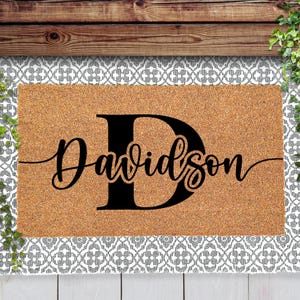 Monogram Rug - Family Name Doormat - Personalized Doormat - Closing Gift - Custom Family Welcome Mat - Wedding Gift - Personalized Gift