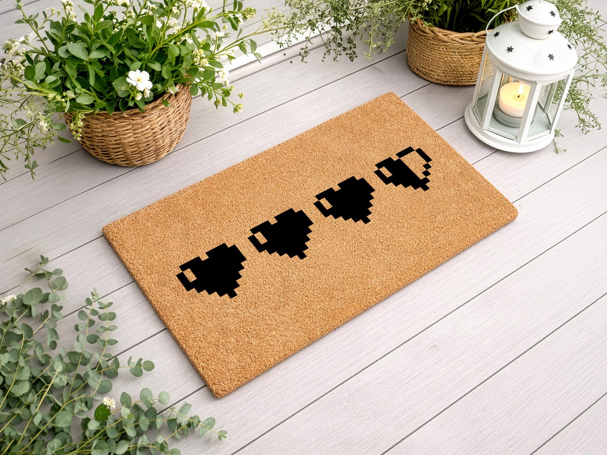 Pixel Heart Rug - Etsy