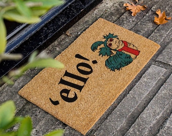 Come Inside and Have a Nice Cup of Tea with our Labyrinth Worm Doormat - a Whimsical Touch for your Entryway!