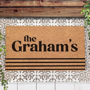Custom Family Last Name Rug - Last Name Doormat - Housewarming Gift - Gift For Couples - Anniversary Gift - Personalized Doormat - Rug