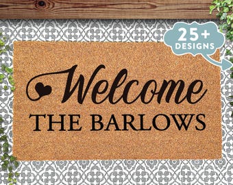 Welcome Doormat, Personalized Doormat, Custom Welcome Door Mat, Custom Doormat, Wedding Gift Ideas, Housewarming Gifts, Closing Gifts