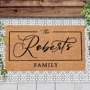 Custom Family Name Doormat, Personalized Home Decor for Front Door or Porch, Personalized Doormat, Custom Coir Mat, Unique Gift