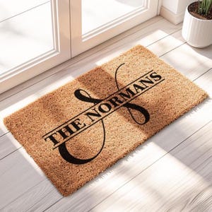 Simple Monogram Door Mat - Wedding Gift - Custom Doormat - Family Monogram Personalized Doormat - Closing Gift - Welcome Mat - Front Door