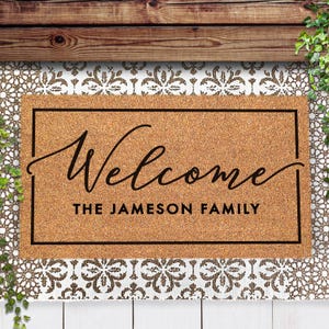 Custom Coir Doormat, Personalized Family Name Rug for Home or Housewarming Gift, Personalized Doormat, Custom Coir Mat, Customized Present