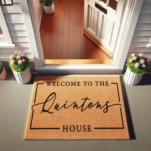 Personalized Door Mat With Family Name, Welcome Custom Doormat With Anti-Slip Backing, 3 Size Options, Custom Door Mats For Front Door