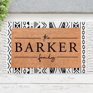 Large Personalized Name Doormat, Large Last Name Personalized Doormat, Double Doormat, Custom Doormat, Script Last Name Family Doormat