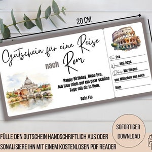 Reisbon Rome, stedentrip Rome, stedentrip Italië, korte trip Rome waardebon, vriendin cadeau-idee verjaardag vrouw, verjaardagscadeau