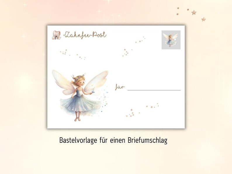 Zahnfee Brief, Urkunde Zahnfee, Post von der Zahnfee, Geschenk Zahnfee