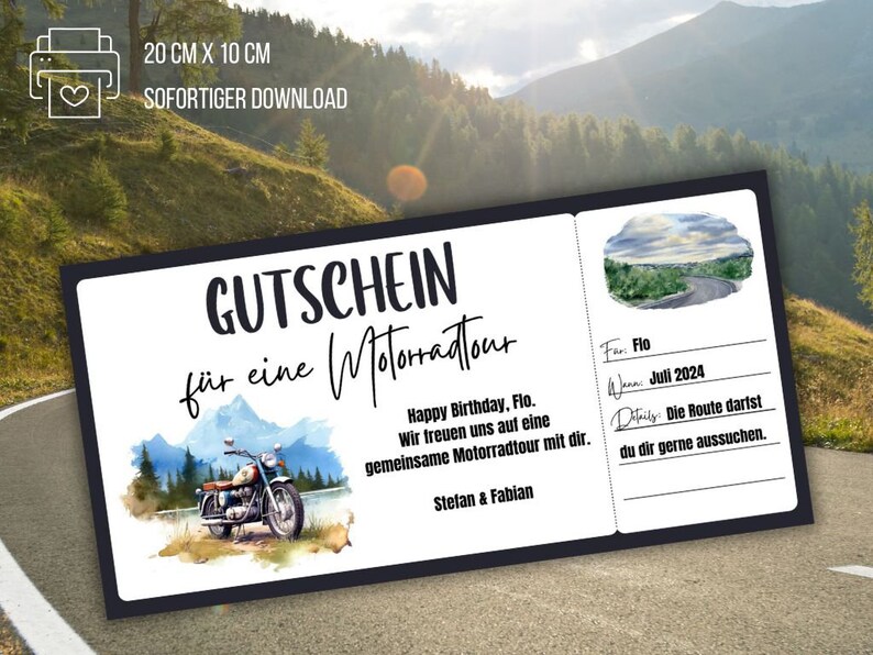 Motorradtour Gutschein, Motorradausflug, Motorrad fahren, Roadtrip