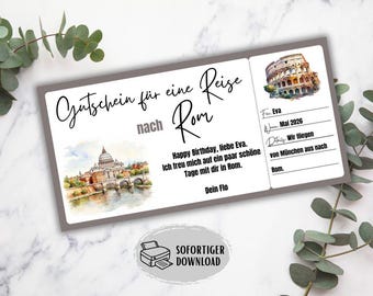 Buono viaggio per Roma, soggiorno a Roma, viaggio in città in Italia, buono per un breve viaggio a Roma, idea regalo per il compleanno di una ragazza, regalo di compleanno