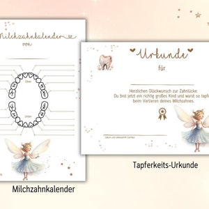 Zahnfee Brief, Urkunde Zahnfee, Post von der Zahnfee, Geschenk Zahnfee