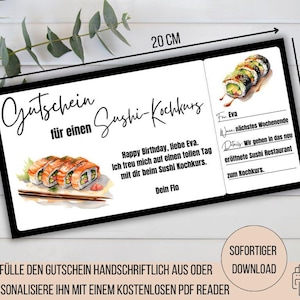 Buono corso di cucina sushi, Corso di sushi, Idea regalo fidanzata ristorante di sushi, Buono tempo invece di roba, Corso di preparazione sushi