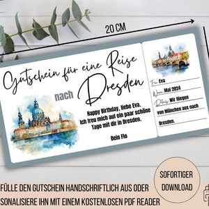 Buono di viaggio Dresda, viaggio in città Dresda, viaggio in città Germania, buono viaggio breve Dresda, idea regalo per la festeggiata, viaggio di fine settimana