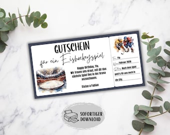 Gift voucher for an ice hockey game, ice hockey voucher, gift idea for a friend, ice hockey arena, ice hockey stadium gift voucher