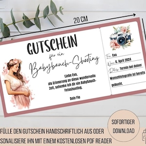 Gutschein Babybauch Shooting, Fotoshooting Babybauch, Gutschein Schwangerschafts Shooting,  Schwangerschaft Geschenk, Mama Fotoshooting