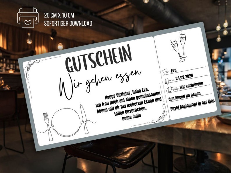 Text Fr Gutschein Essen Gehen