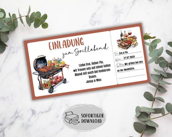 Invitación a una noche de barbacoa, fiesta de barbacoa, invitación a la parrilla, vale de barbacoa, barbacoa, noche de hombres