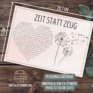 Tijd in plaats van spullen voucher puzzel, tijd samen voucher, voucher puzzel cadeau verjaardag vriendin, cadeau idee moeder