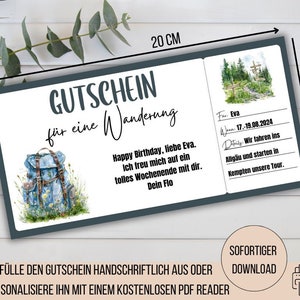 Wandelvoucher, wandeltocht, wandelexcursie, uitnodiging wandelvakantie, wandelcadeaubon, wandeltocht, wandeltocht