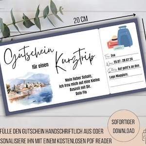 Waardebon voor een korte reis, een korte vakantie, een idee voor een verjaardagscadeau, een cadeaubon voor een vakantie, een weekendje weg, een vakantie-uitnodiging, een cadeau voor een huwelijksverjaardag