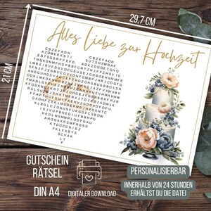 Huwelijksbonpuzzel, huwelijkscadeau, huwelijkspuzzel, tijd in plaats van spullenbon, huwelijkscadeaubon, huwelijkscadeau-idee