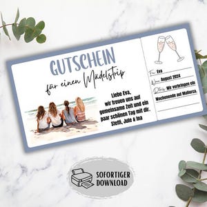 Girls' trip voucher, travel voucher, short trip invitation, weekend trip with friends, time instead of things voucher, best friend gift idea