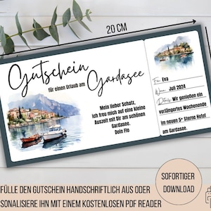 Buono viaggio Lago di Garda, vacanza breve Lago di Garda, viaggio week-end in Italia, idea regalo fidanzata regalo moglie, buono viaggio breve viaggio