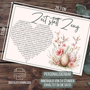 Voucher puzzel Pasen, tijd in plaats van spullen voucher, cadeaubon, Paascadeau vriendin, Fijne Pasen