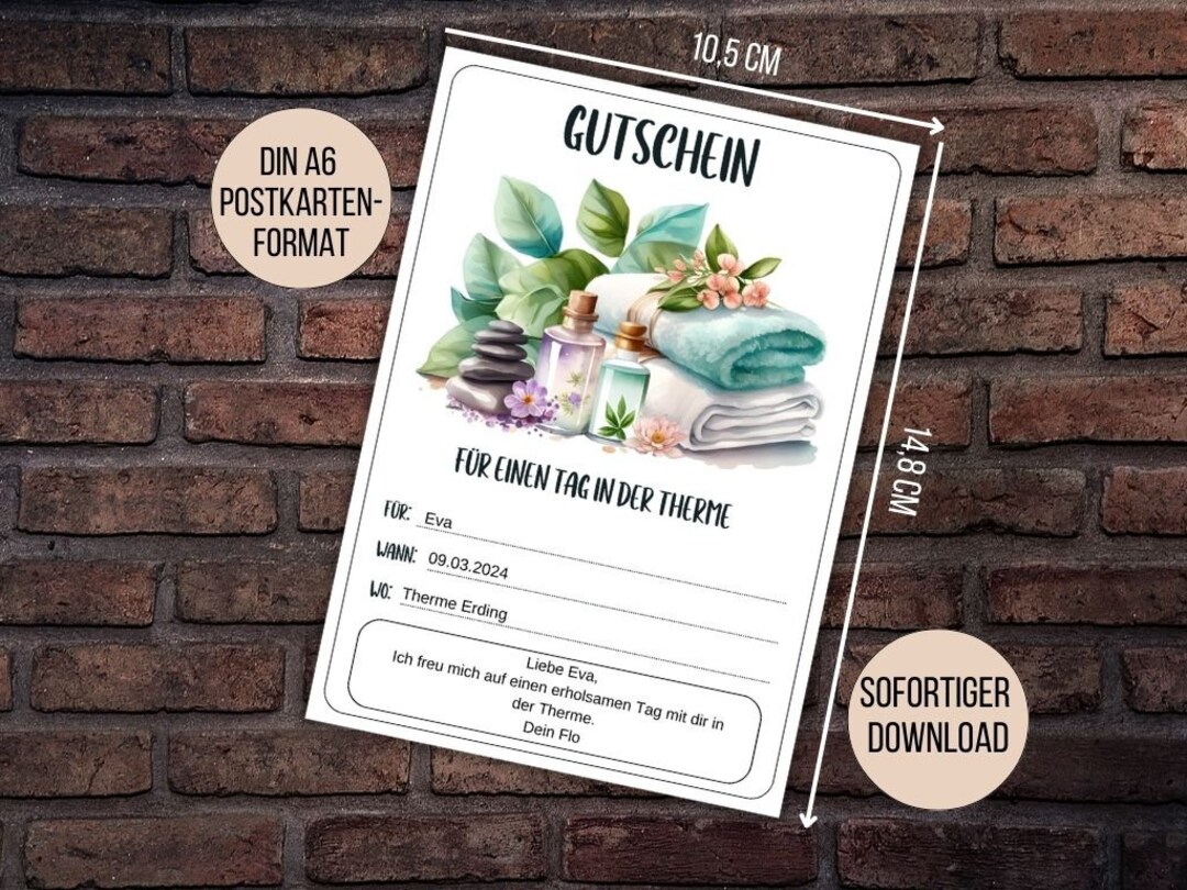 Voucher Thermal Bath, Thermal Bath Voucher, Wellness Voucher Spa Gift