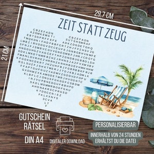 Tijd in plaats van spullenbon, waardebonpuzzel, reisbon, tijd samen, waardebonpuzzelcadeau verjaardag vriendin vrouw