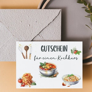 Buono corso di cucina Buono regalo Tempo invece che roba, buono compleanno corso di cucina regalo migliore amica idea regalo mamma compleanno