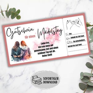 Girls' Day Gift Voucher for Best Friend, Gift Idea for Sister, Girls' Trip, Time Together Instead of Things, Gift Voucher for a Shopping Trip, Birthday