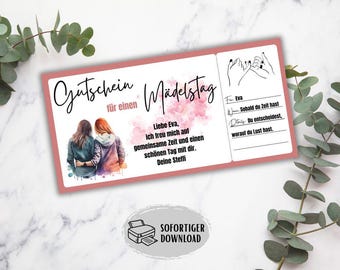 Girls' Day Gift Voucher for Best Friend, Gift Idea for Sister, Girls' Trip, Time Together Instead of Things, Gift Voucher for a Shopping Trip, Birthday