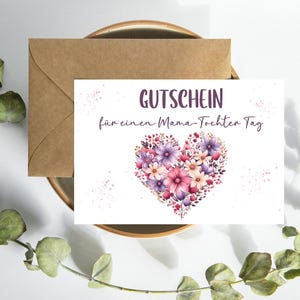 Voucher voor moeder-dochterdag, moeder-dochterdag, cadeau voor moeder, idee voor moedercadeau, tijd samen in plaats van spullen, Moederdagcadeau