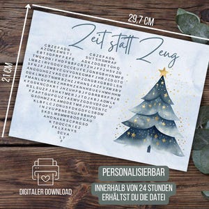 Voucher puzzle Christmas, Christmas puzzle, time instead of stuff voucher, gift time together, gift idea Christmas,