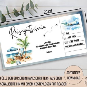 Voucher travel, travel voucher, holiday voucher, invitation holiday, flight travel voucher holiday, gift idea girlfriend birthday present