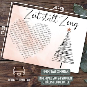 Christmas puzzle, time instead of stuff voucher, voucher puzzle Christmas, gift together time, gift idea Christmas,