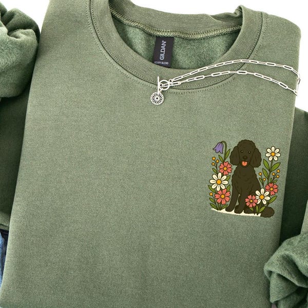 Floral Poodle Sweatshirt: Dog Mama Gift