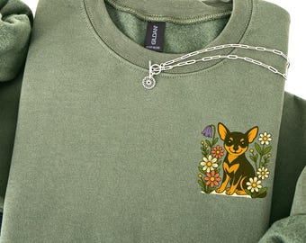 Chihuahuasweater met bloemenprint | Moedercadeau chihuahua | Hondenliefhebbersweater | Leuk chihuahuacadeau | Sweater voor chihuahualiefhebber | Honden moedercadeaus
