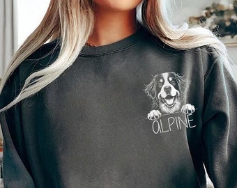 Custom Bernese Mountain Dog Sweatshirt | Personalized Berner Sweater | Bernese Mom Gift | Dog Lover | Mountain Dog Pullover | Cute Dog Name