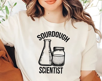 T-shirt scienziato pasta madre / T-shirt panettiere / Camicia da forno / Camicia amante pasta madre / Camicia da forno fatta in casa / Regali da forno / Camicia da panettiere divertente